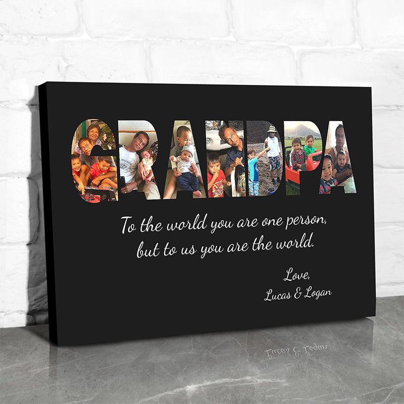 personalized photo gift for grandpa with photos and quotes