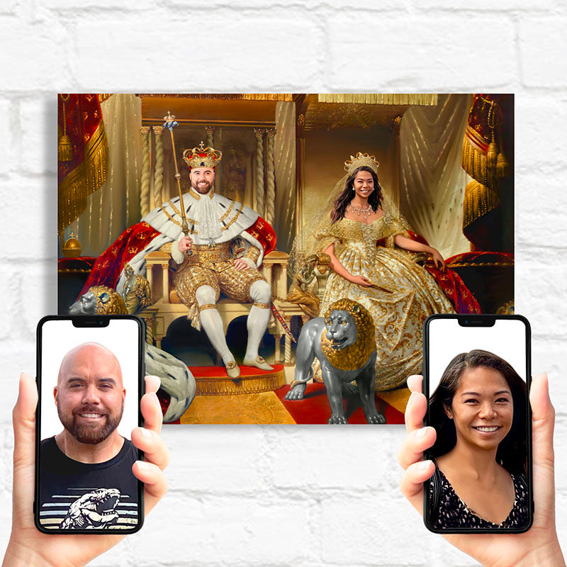 personalized king and queen wall art