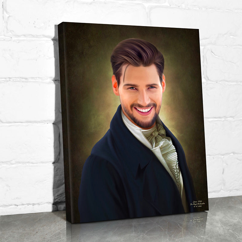custom portrait illustration of a man in royalty outfit