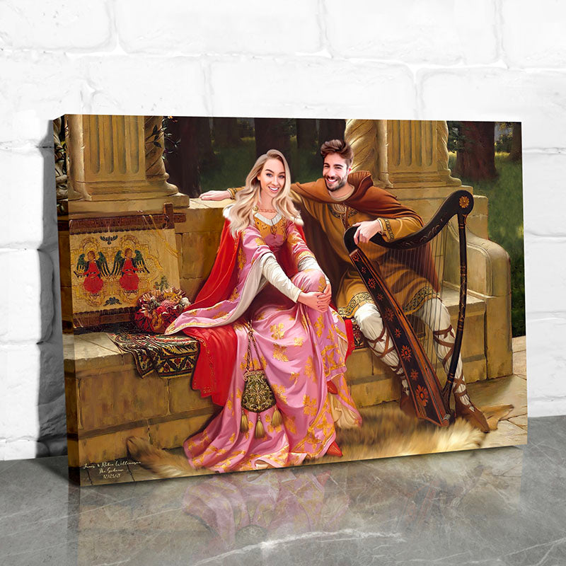 custom male and female portrait on canvas